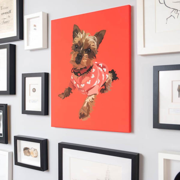 canvas with dog photo