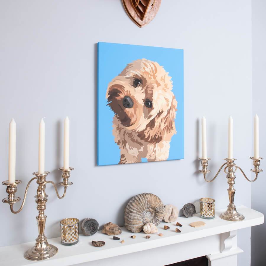 Custom pet portrait canvas